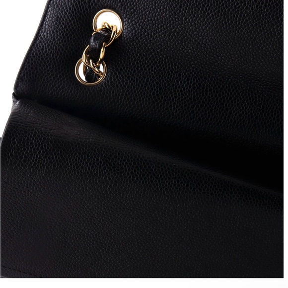 Chanel Black Quilted Leather Bag- caviar maxi in gold details (2014-2015) - Picture 8 of 11